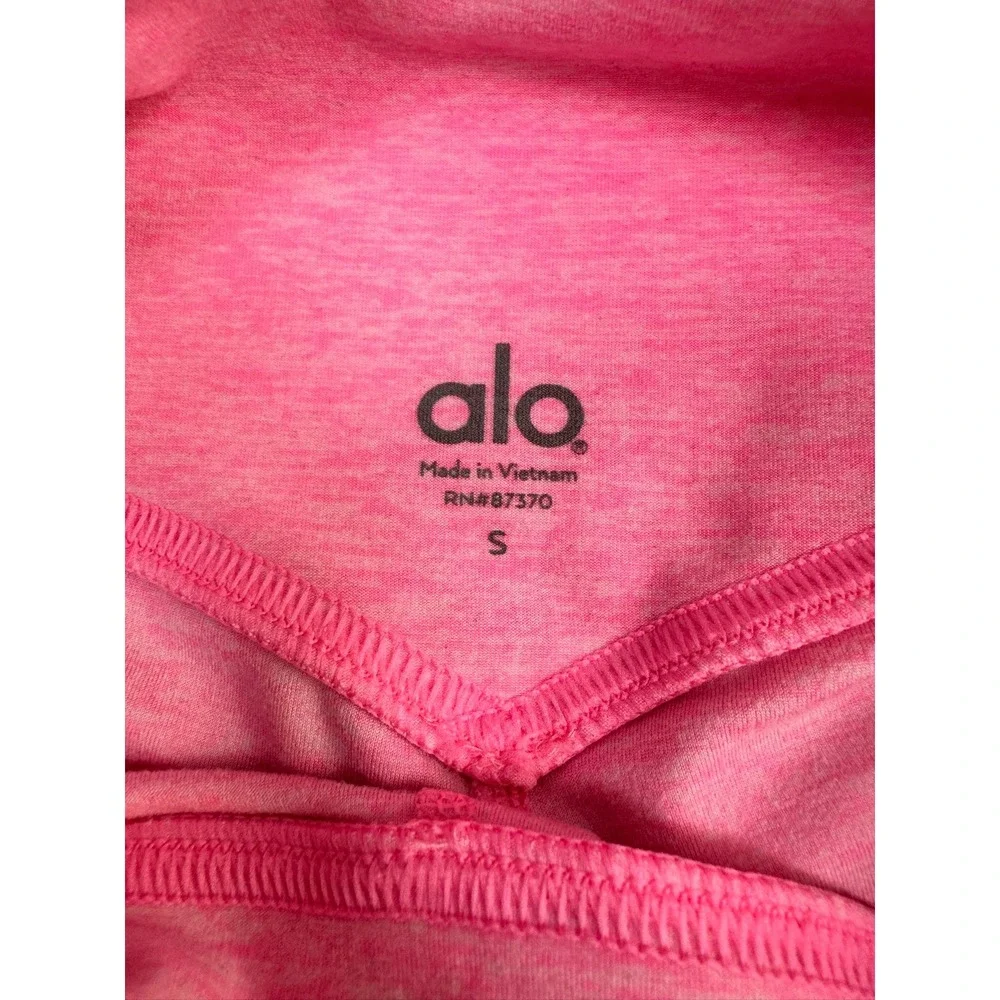 Alo Yoga High Waist Ribbed Goddess Leggings Pink Heathered Size S